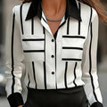 Multicolour contrast stripe Blouse, front view