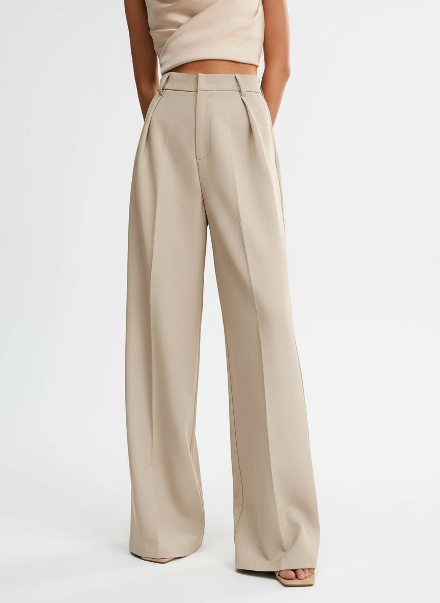 Riviera High Waist Wide Leg Tailored Trousers