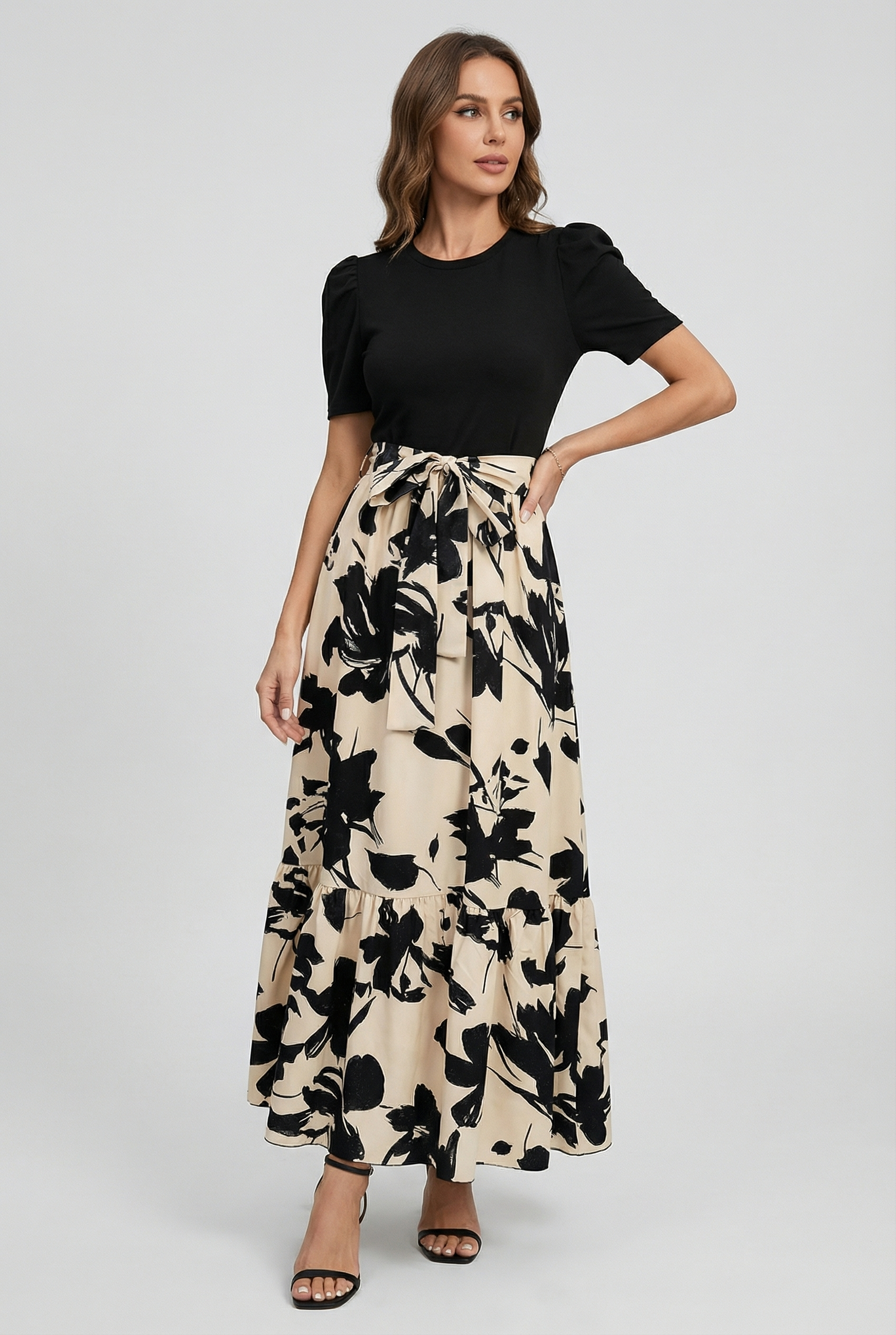 Women's Floral Print A-line Maxi Dress