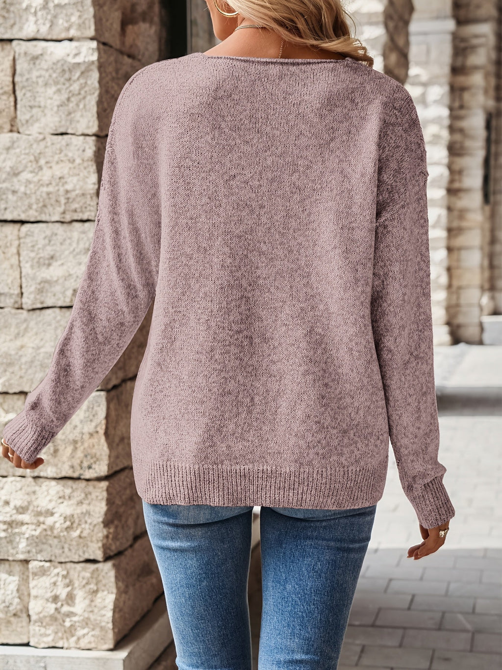 Relaxed V-Neck Jumper