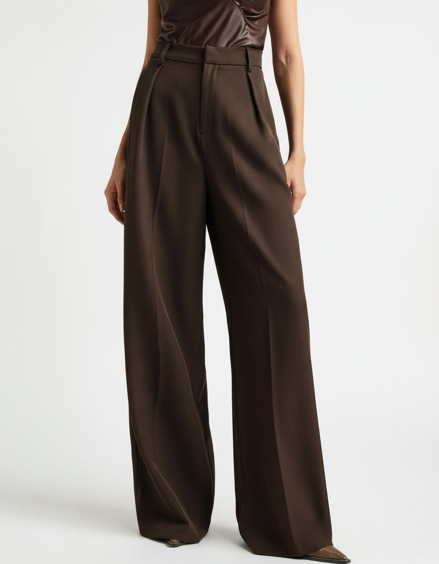 Riviera High Waist Wide Leg Tailored Trousers