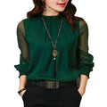 Women's elegant long sleeve chiffon blouse | Alba Muse