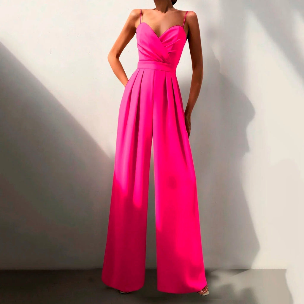 Elodie | Women's Sweetheart Neck Wide Leg Jumpsuit