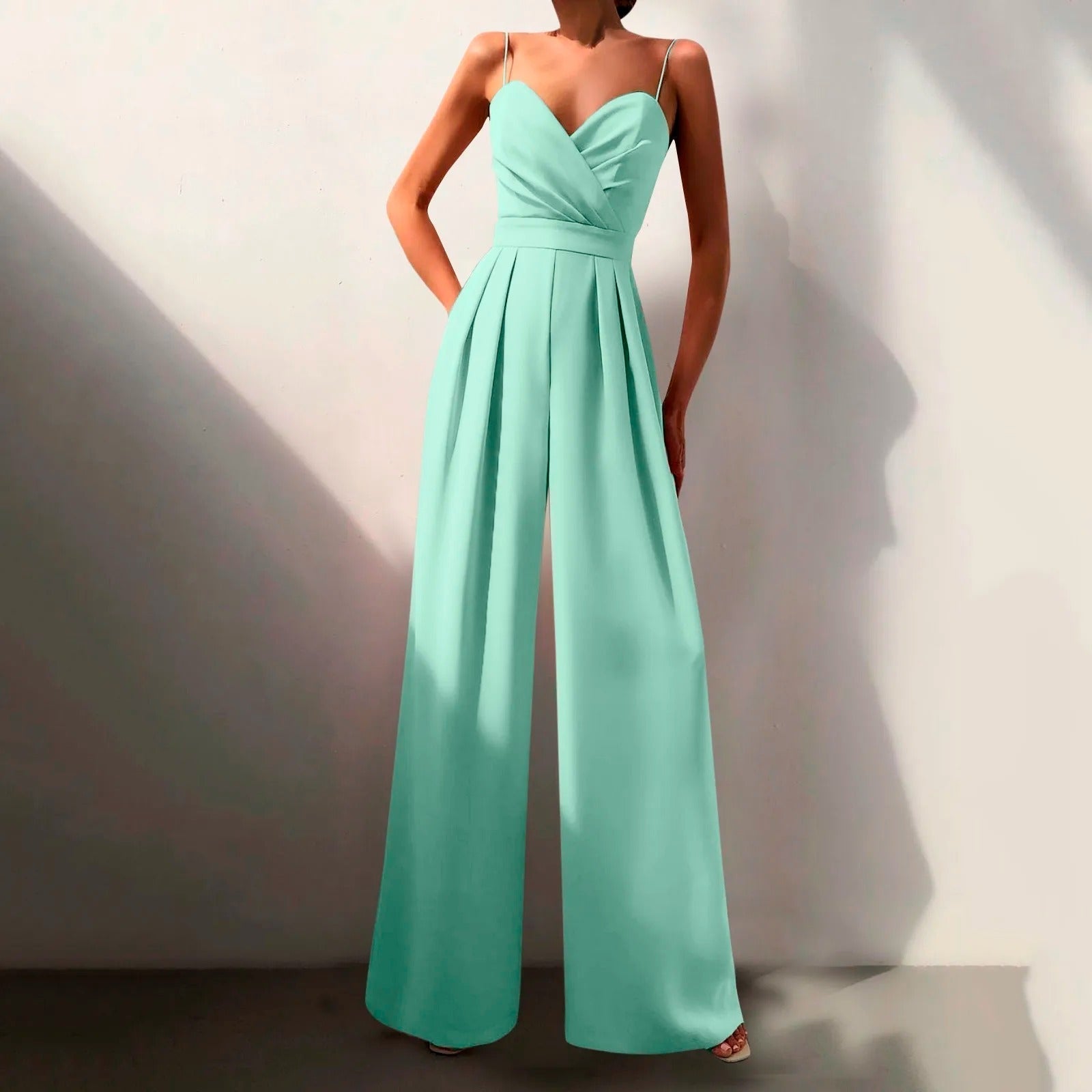 Elodie | Women's Sweetheart Neck Wide Leg Jumpsuit