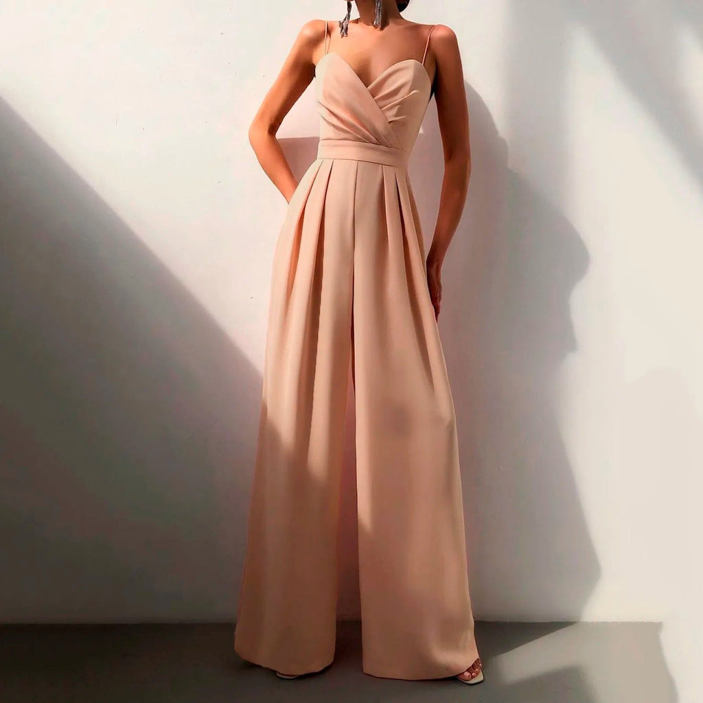 Elodie | Women's Sweetheart Neck Wide Leg Jumpsuit