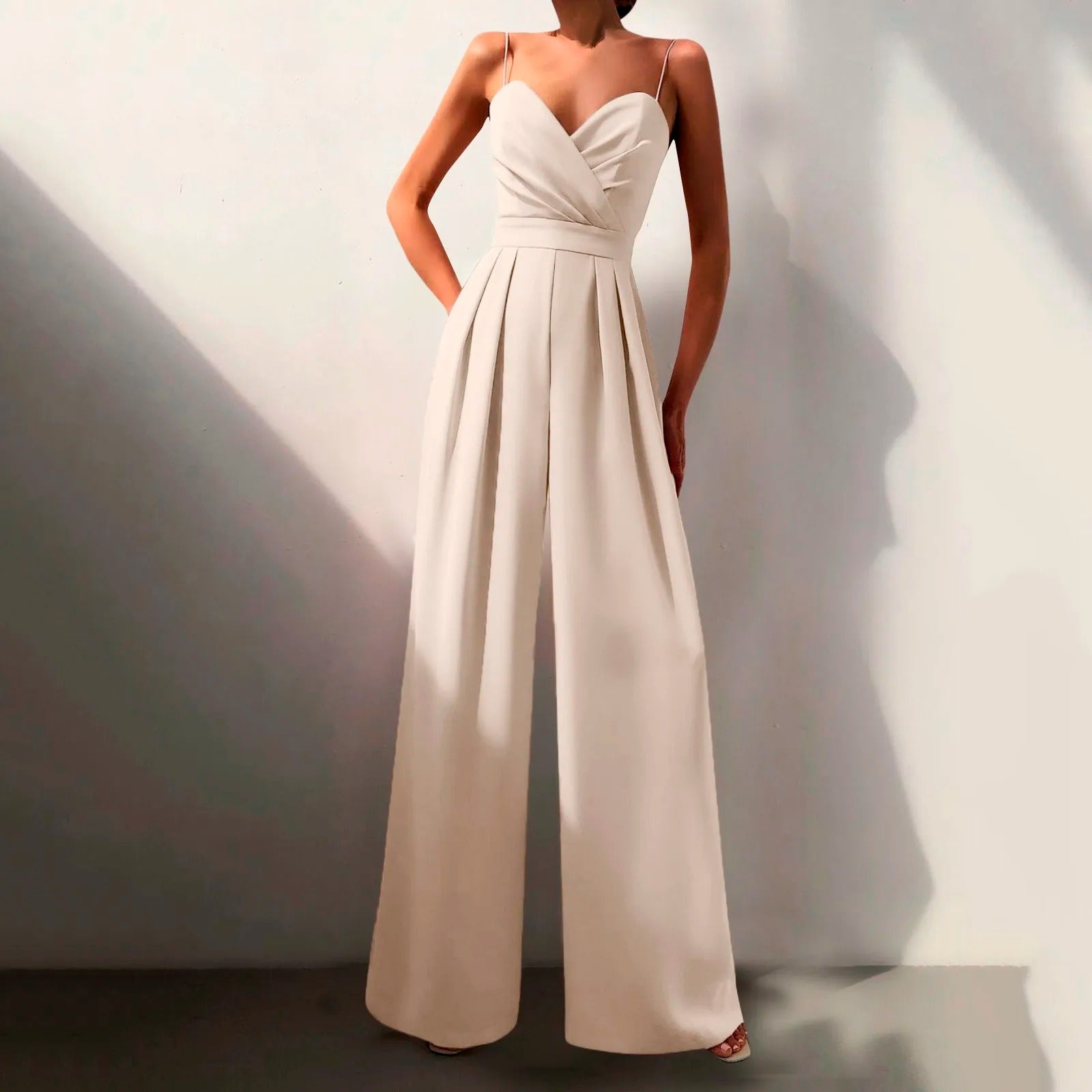 Elodie | Women's Sweetheart Neck Wide Leg Jumpsuit