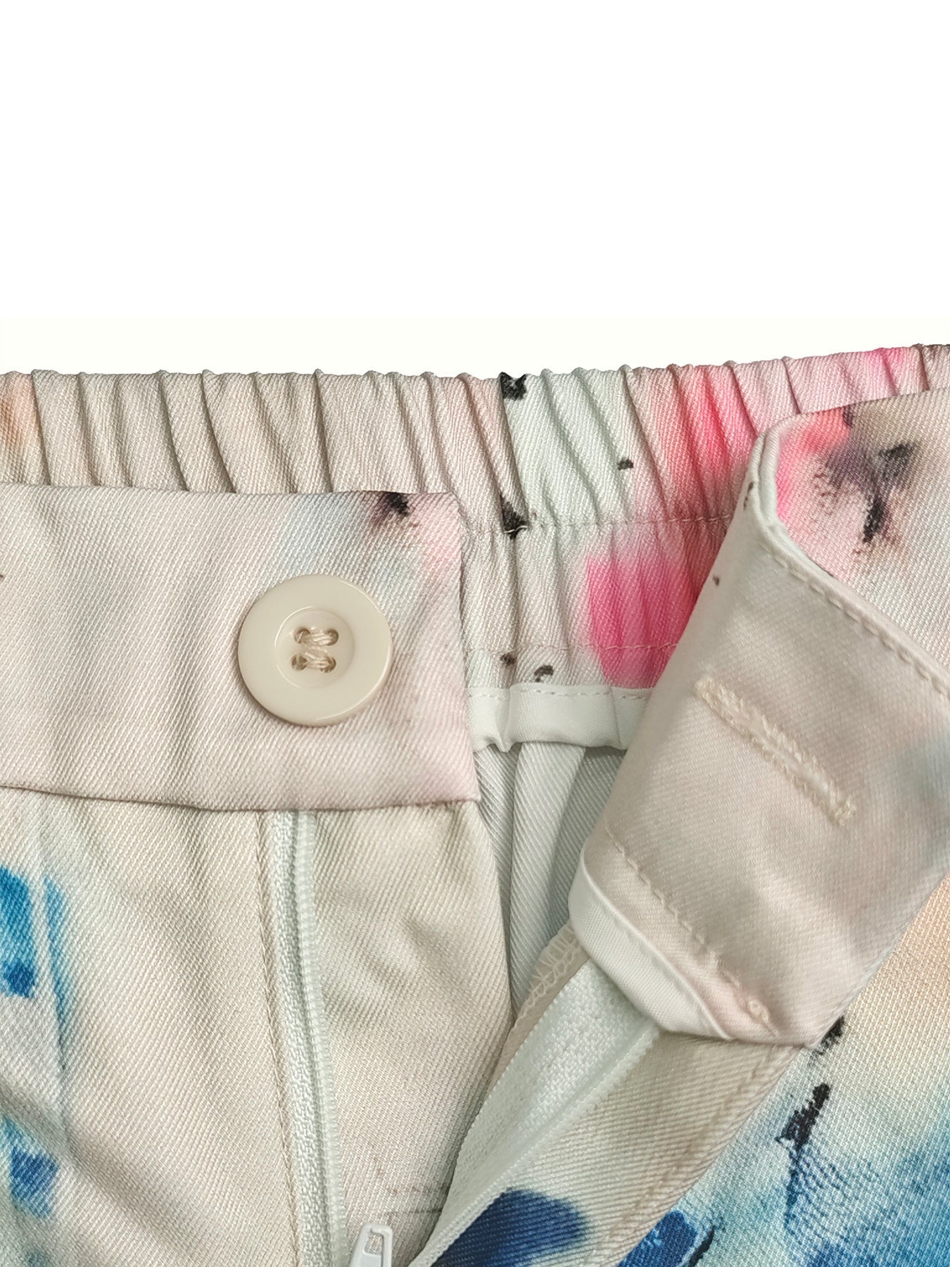 Graffiti Print Wide-Leg High-Waisted Jeans