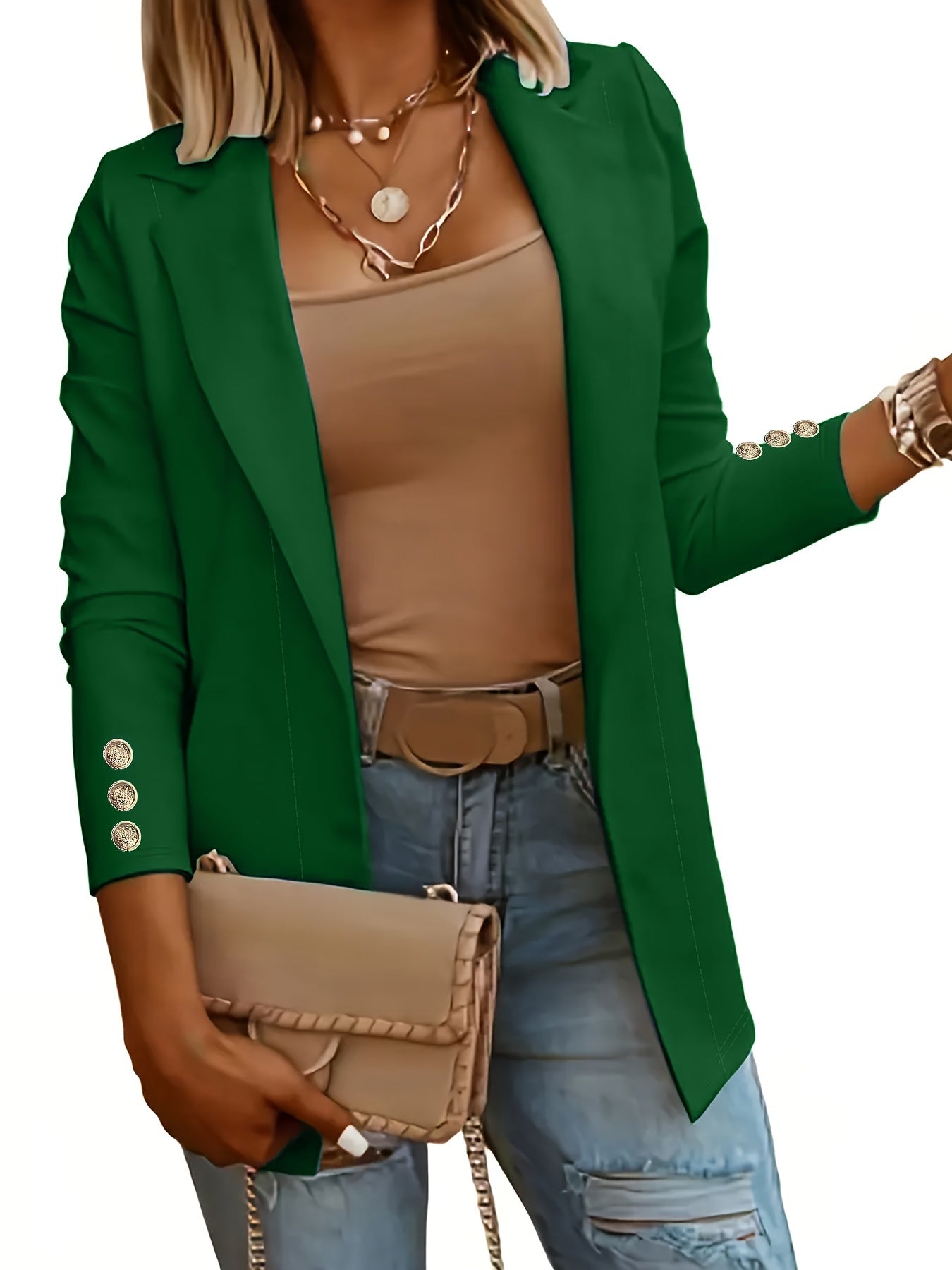 Yellow Mid-Length Lapel Coat