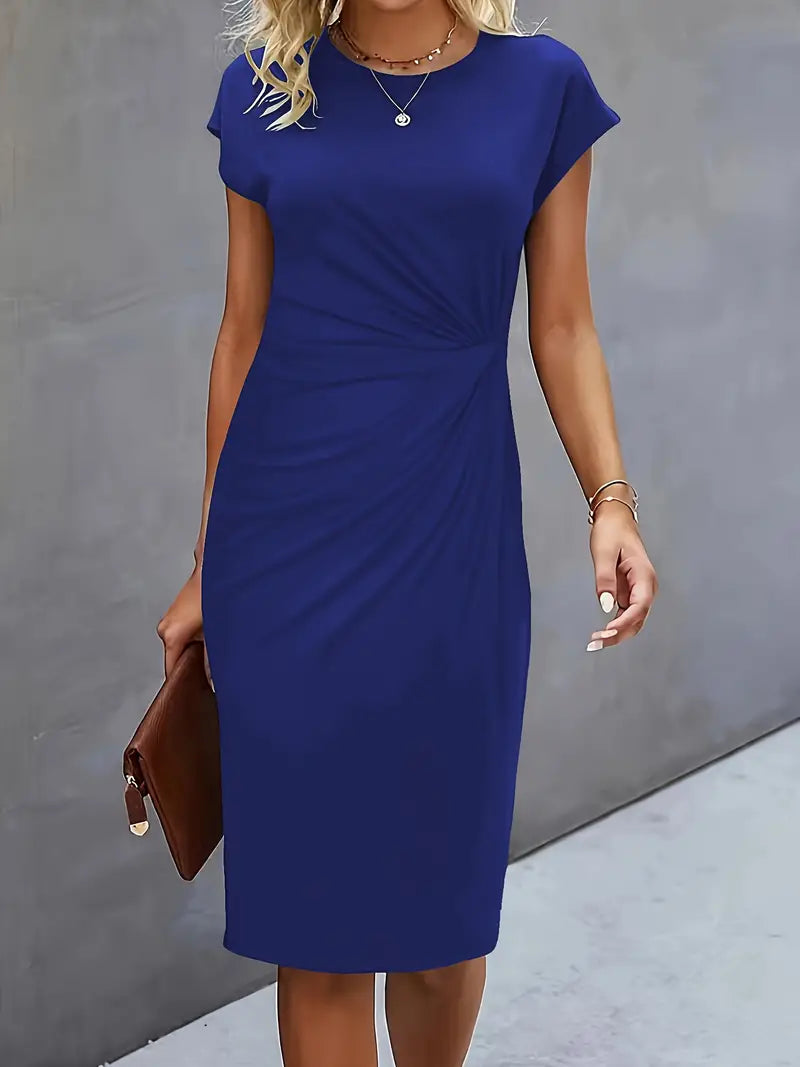 Women's classic bodycon dress styled casually with trainers