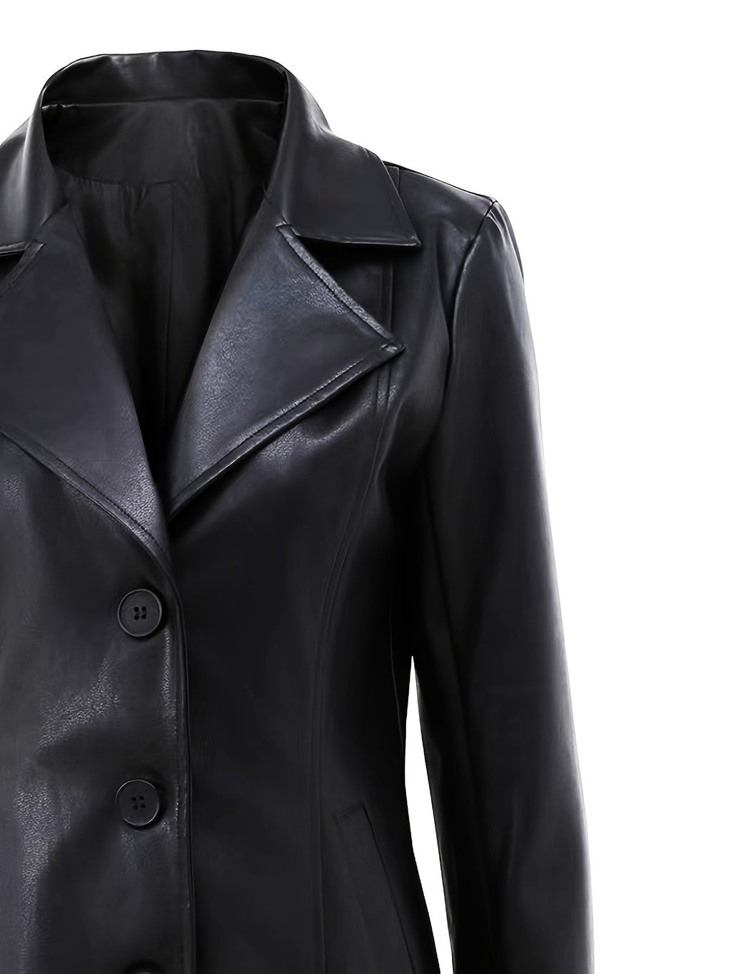 Black mid-length A-line Coat