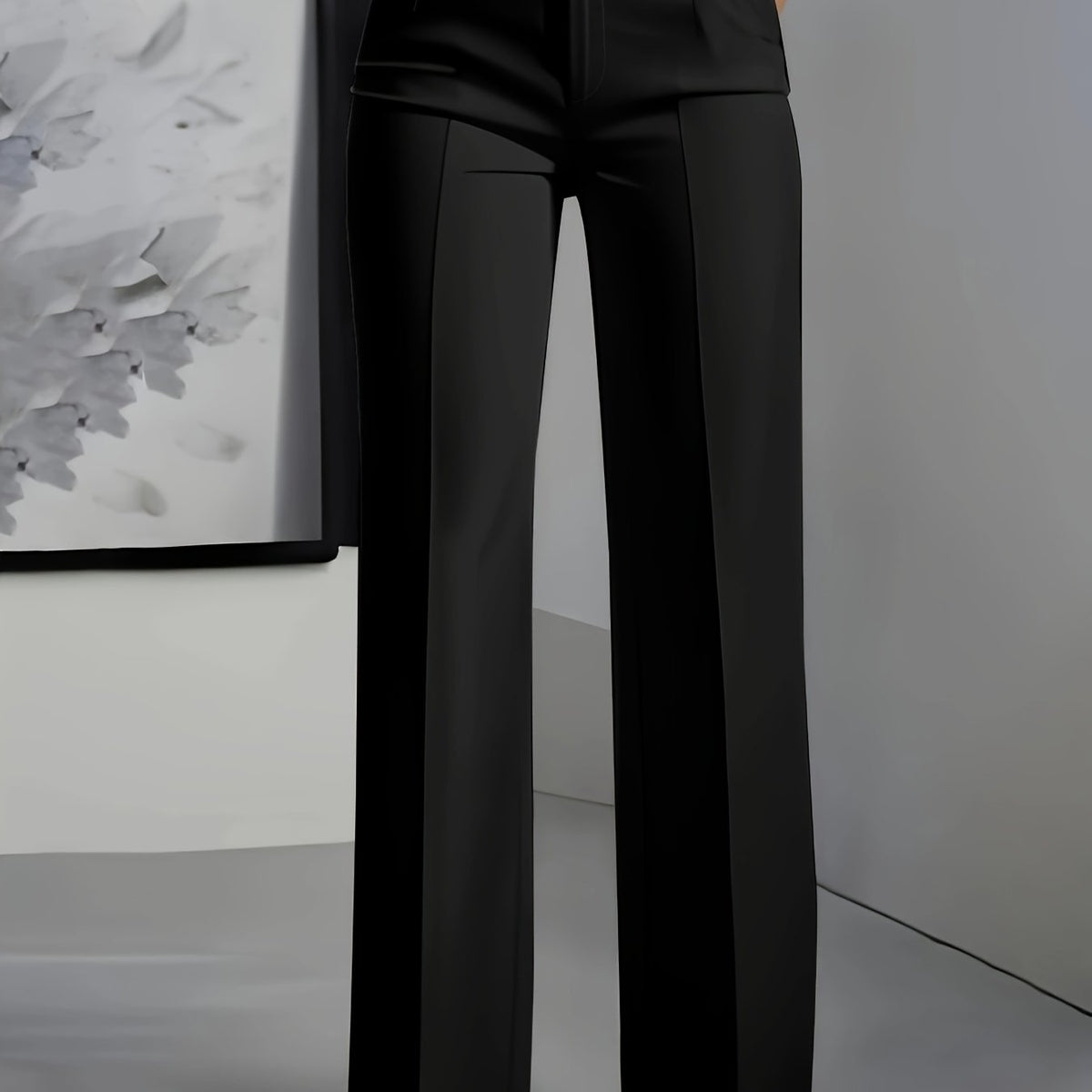 Black tailored high-rise wide-leg Trousers