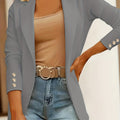 Blue Mid-Length Lapel Coat