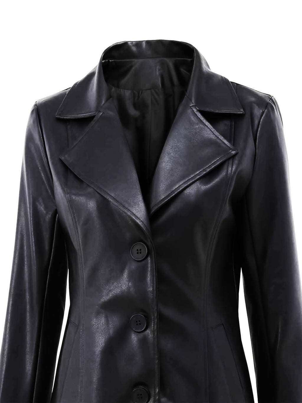 Black mid-length A-line Coat