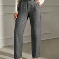 Grey elegant straight-leg office Trousers