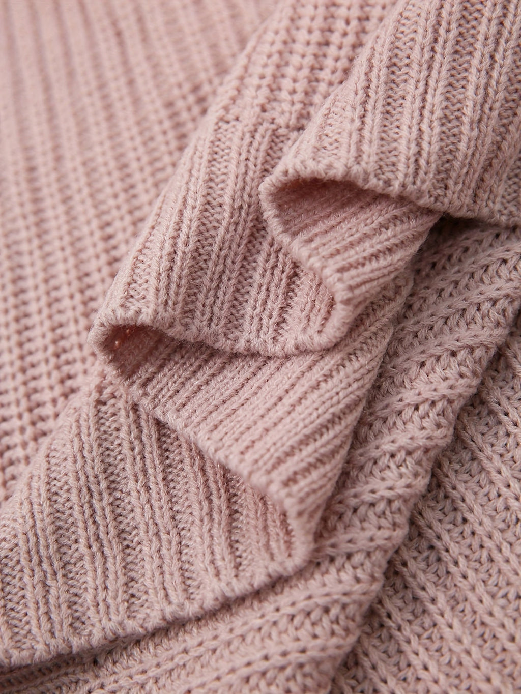 Relaxed half roll neck ribbed jumper dress with long sleeves