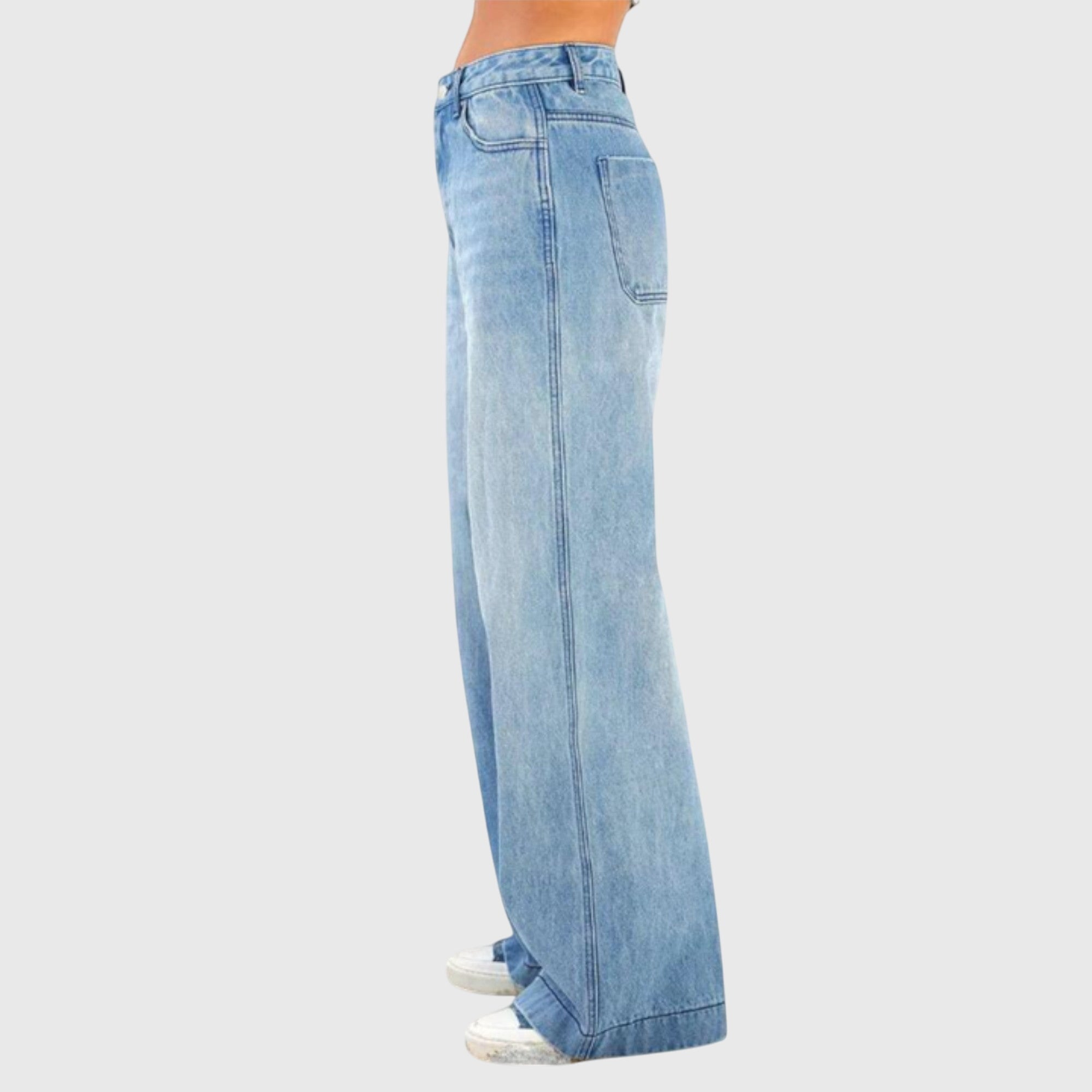 Blue Casual Baggy Denim Trousers