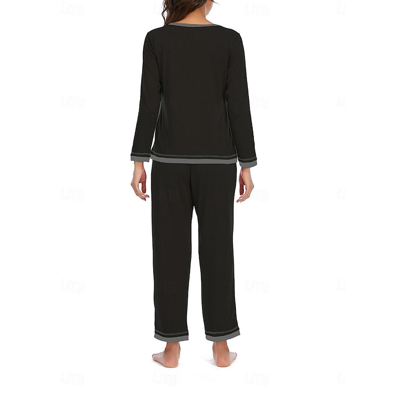 Wine relaxed V-neck Loungewear Set