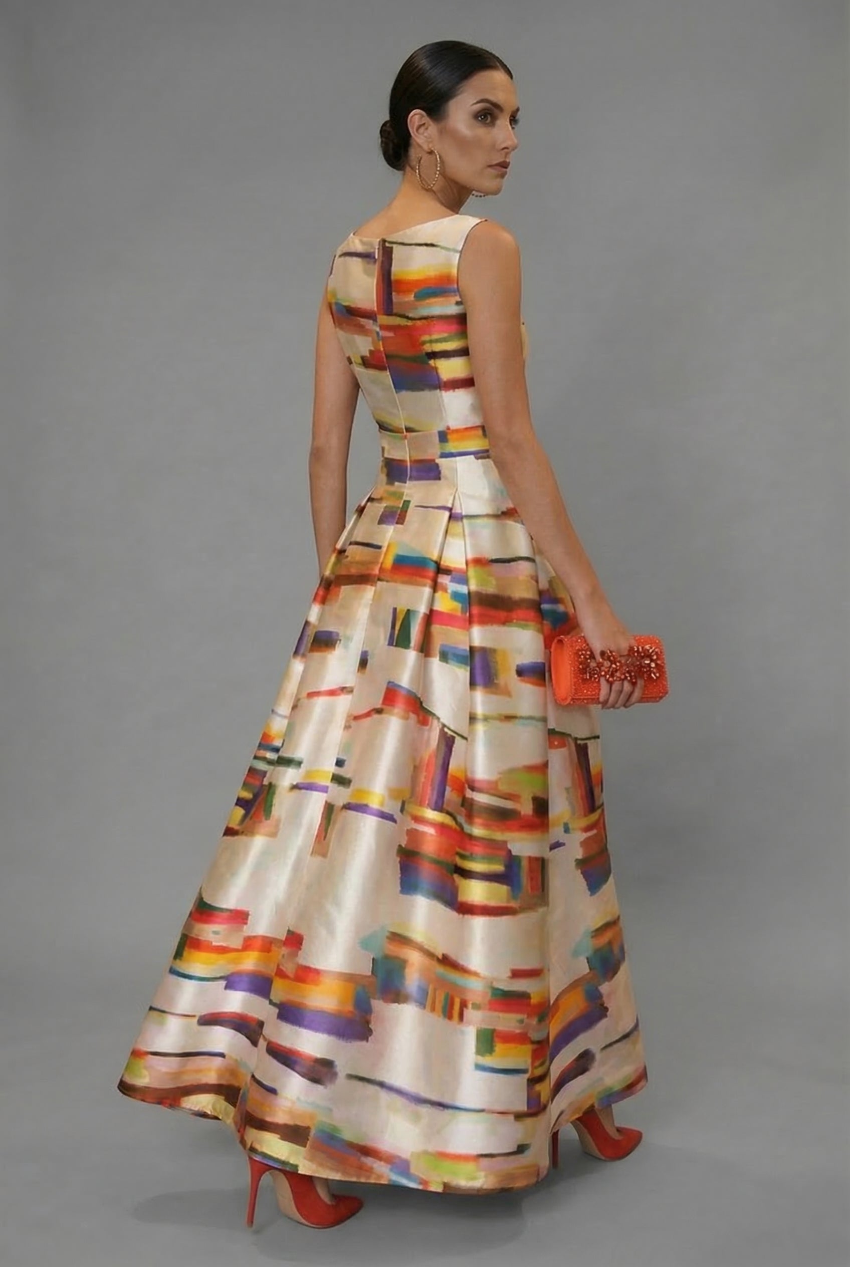 Women's Striking Geometric Print Maxi Dress