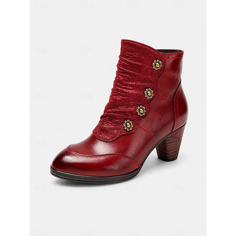 Wine Ankle Boots