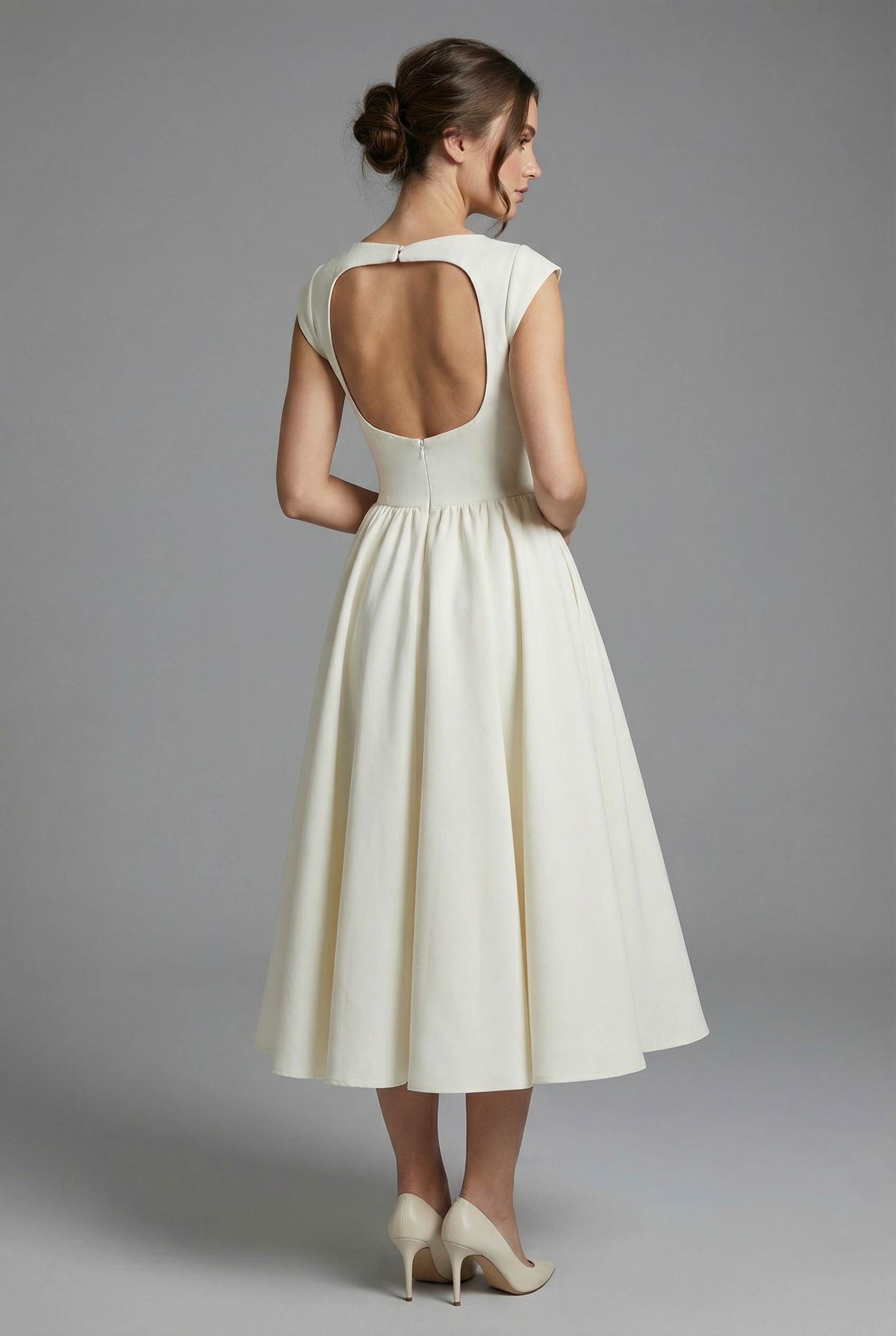 Women’s Ascot Dress Sleeveless High Waist Midi Dress