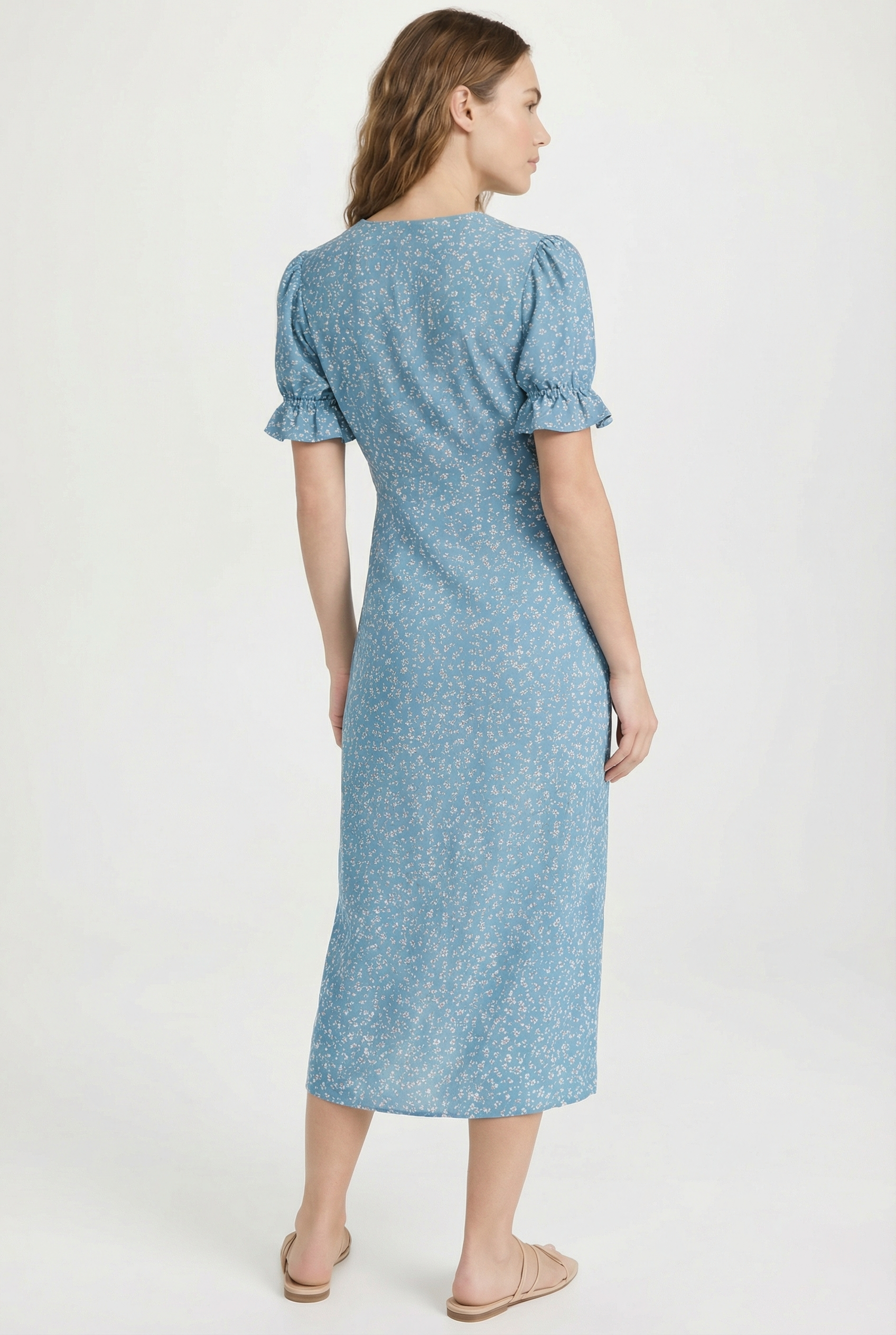 Women's Floral Summer Wrap Midi Dress