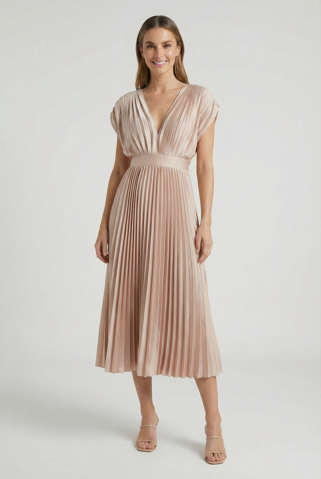 Women's Pleated Sleeveless Maxi Dress
