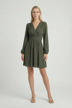 Women's elegant lightweight midi dress, second colour option full length