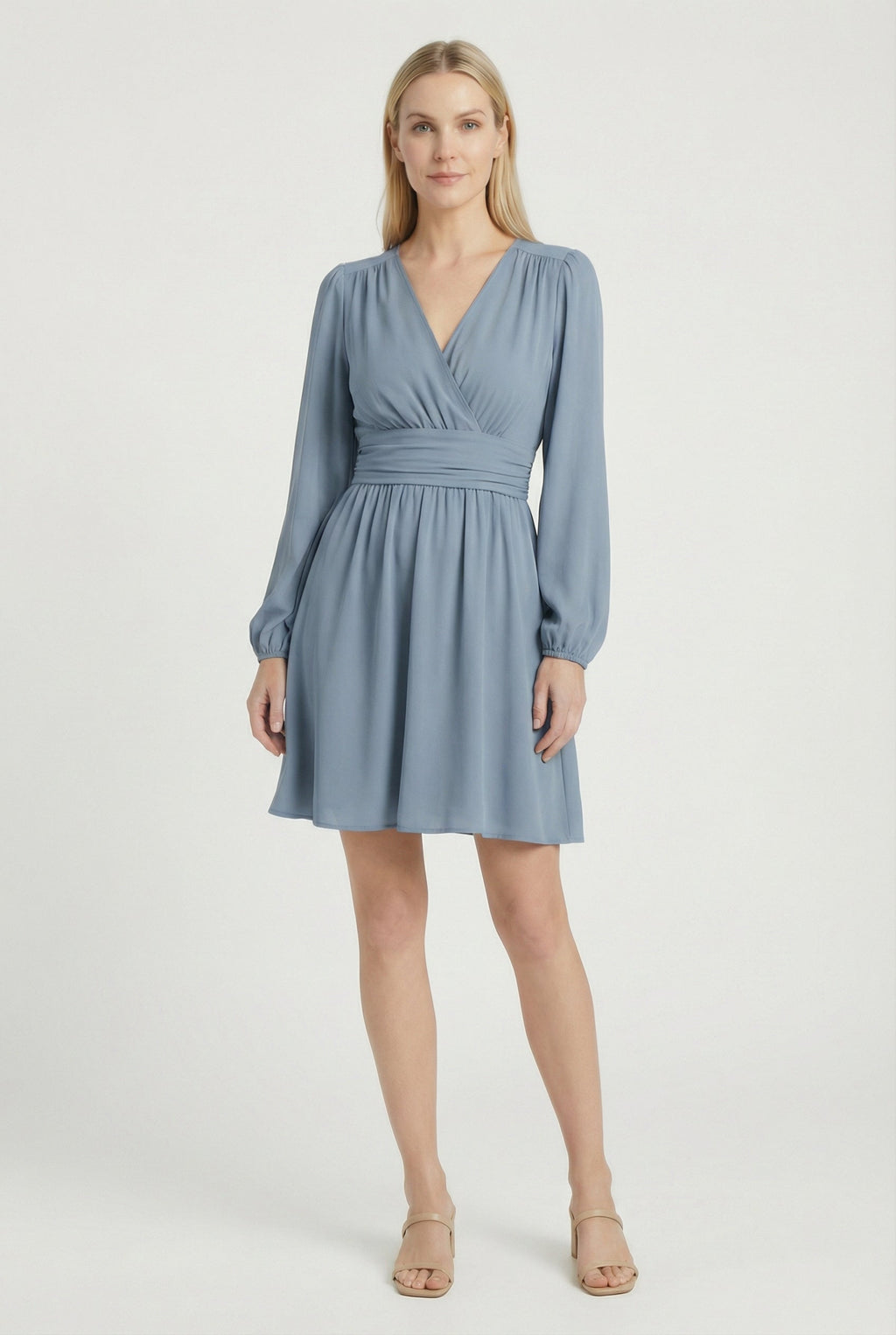 Women's formal pleated midi dress, fourth colour option full length