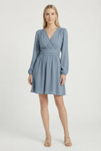 Women's formal pleated midi dress, fourth colour option full length