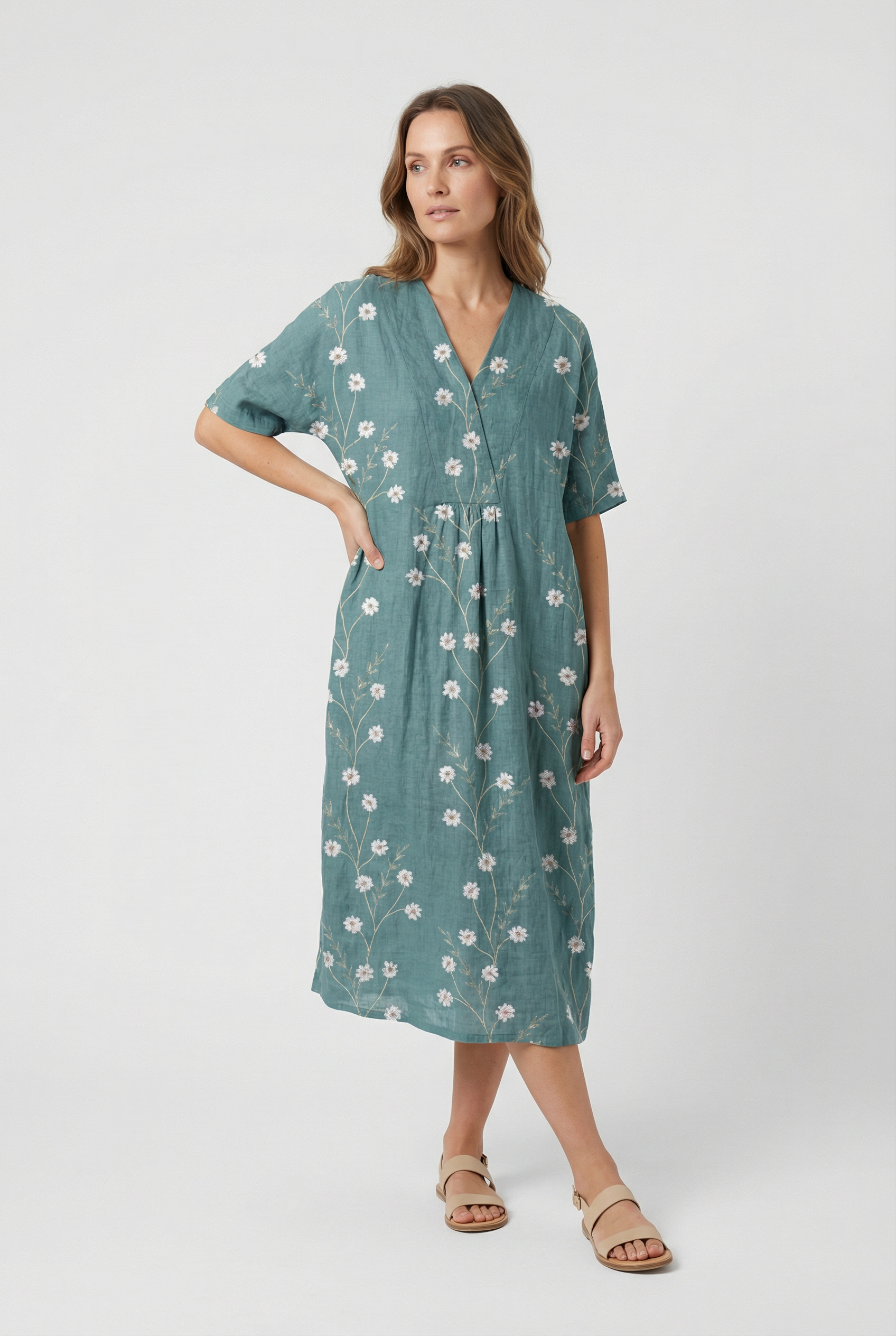 Women's Floral Breathable Casual Summer Midi Dress
