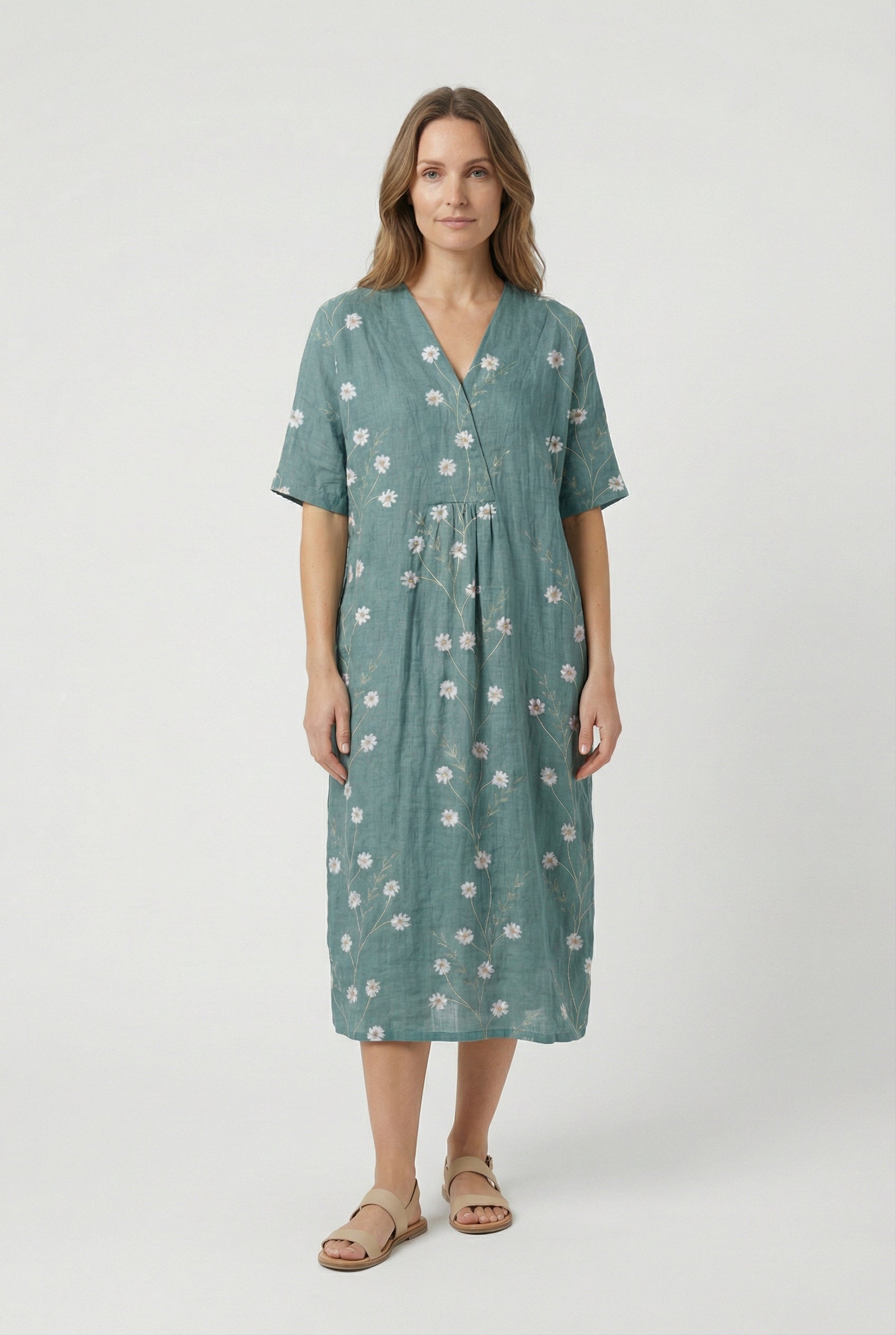 Women's Floral Breathable Casual Summer Midi Dress