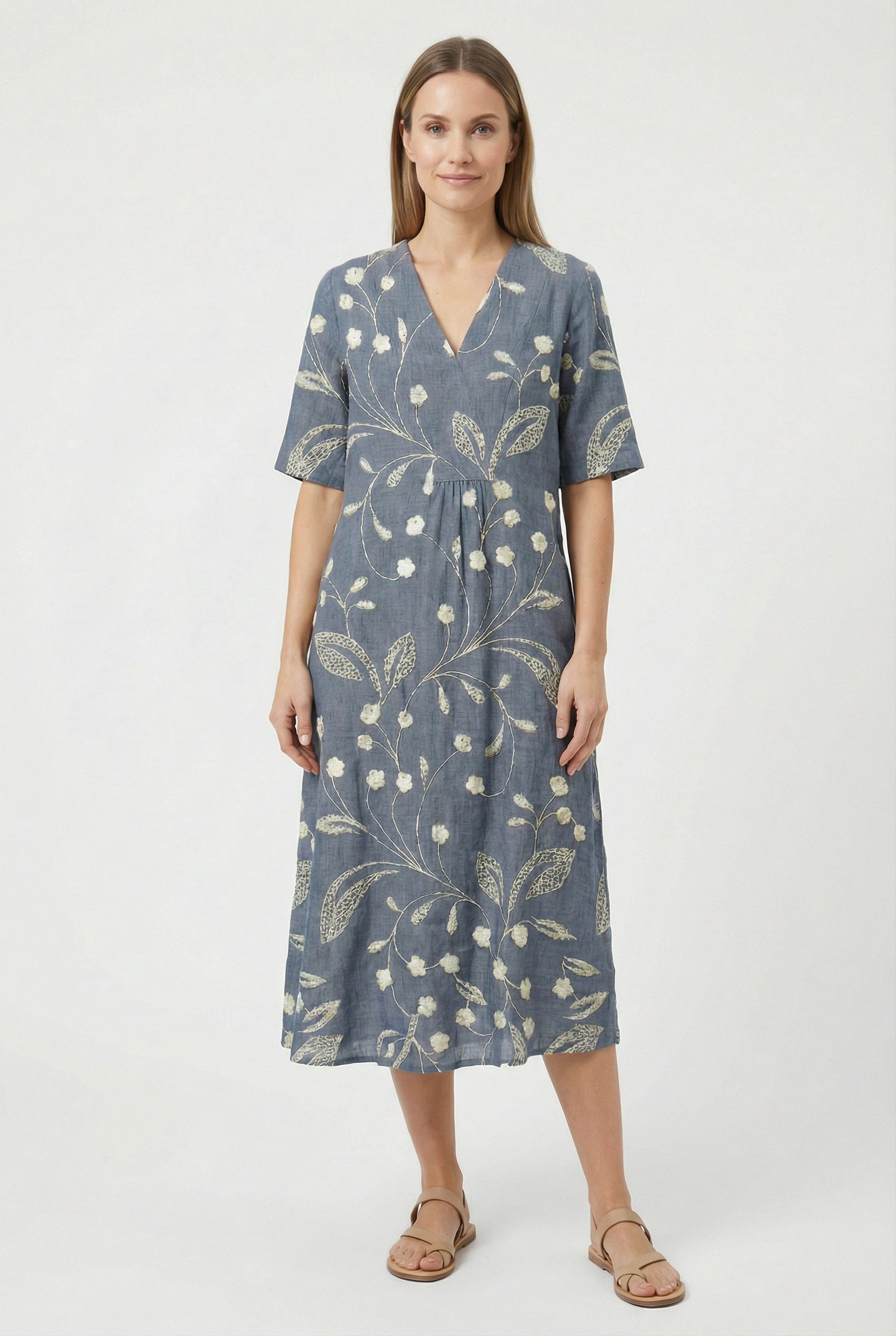 Women's Floral Breathable Casual Summer Midi Dress