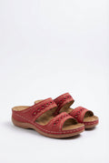 Women's vegan leather casual sandals with open toe, front view