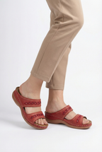 Women's adjustable strap sandals, side view showing sole