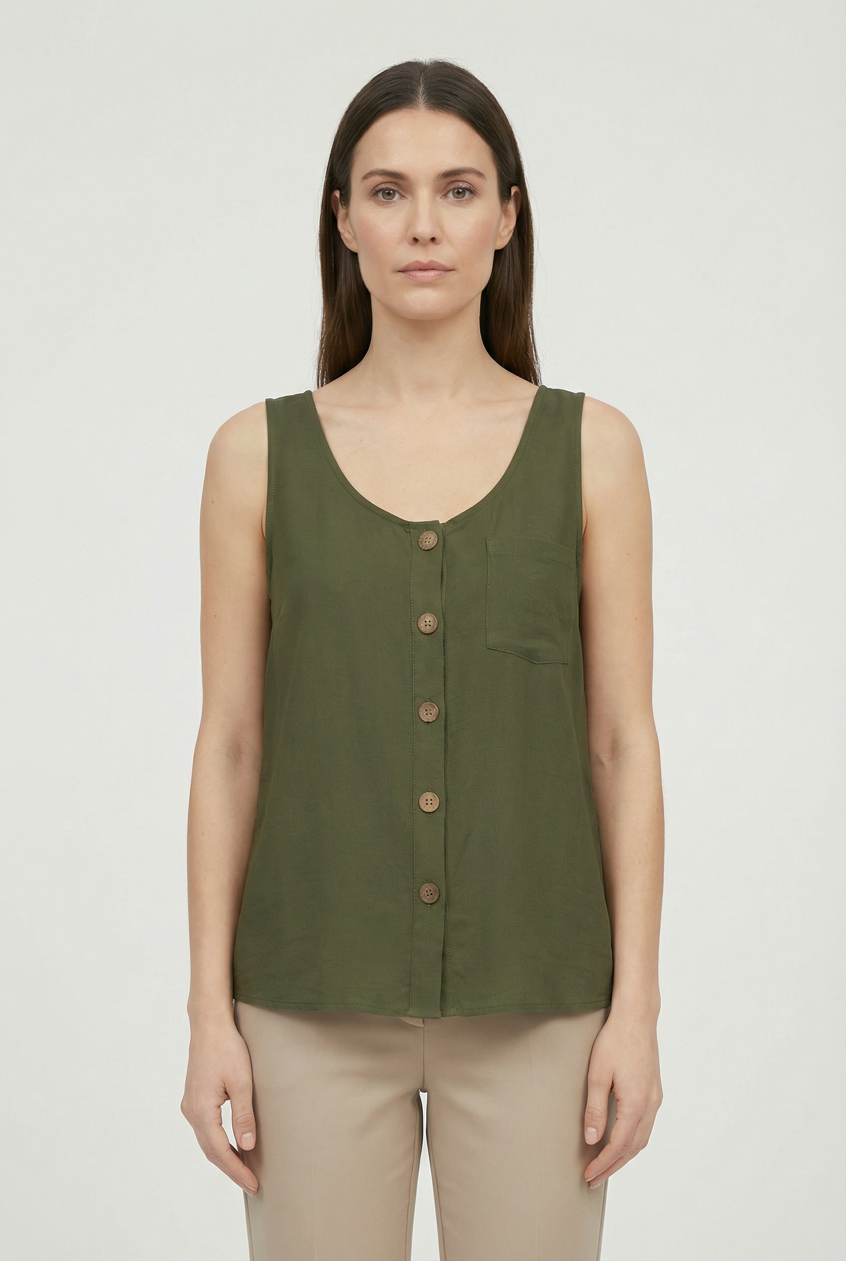 Women's  Soft Breathable Fabric Tank Top - Casual Loose Fit