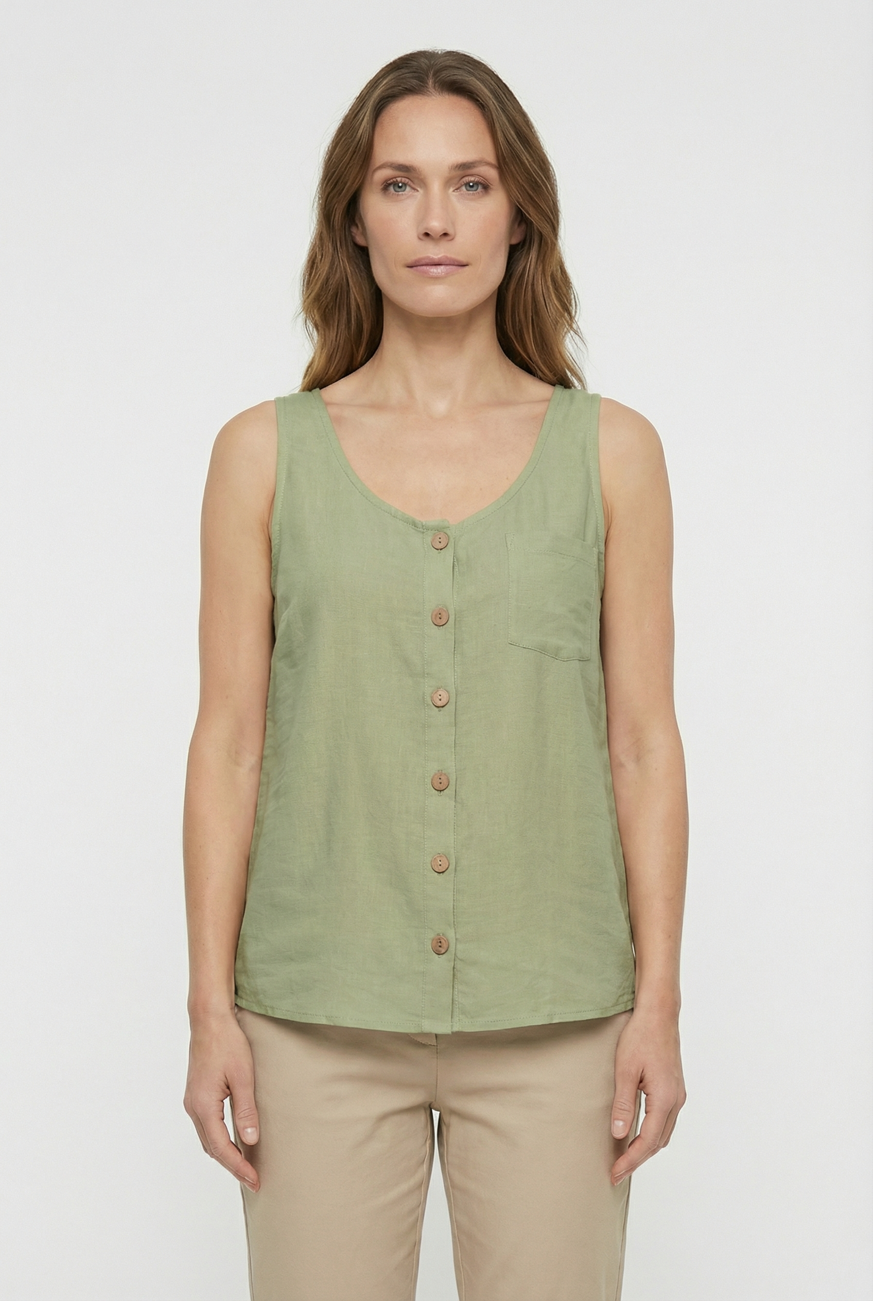 Women's  Soft Breathable Fabric Tank Top - Casual Loose Fit