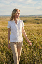 Women's casual blouse worn loose, everyday styling