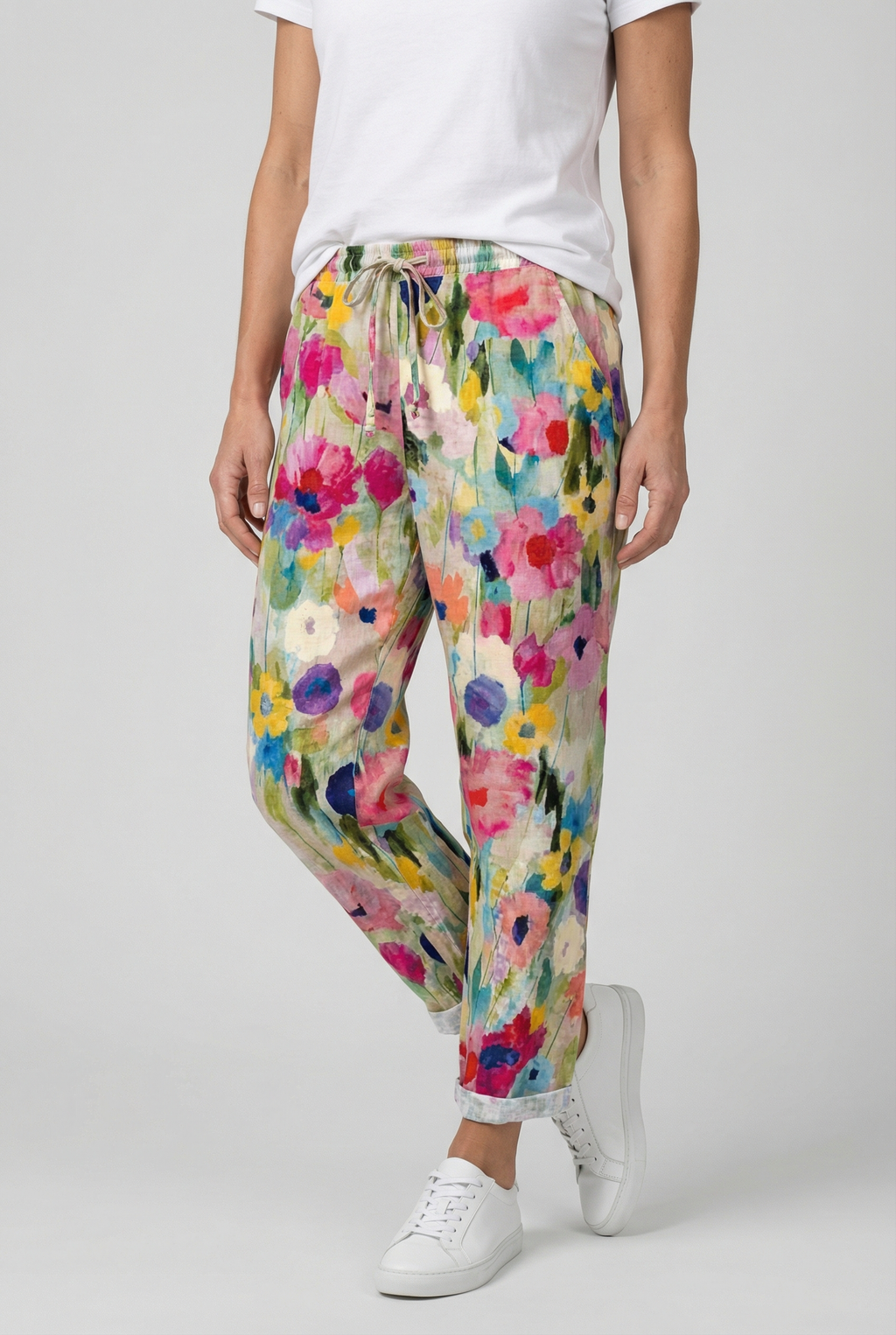 Women's casual lounge sweatpants in vibrant colour, side view