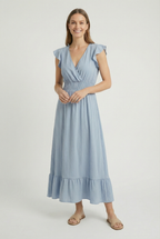 Ruffled Sleeve Casual Maxi Dress – Lightweight Summer Dress