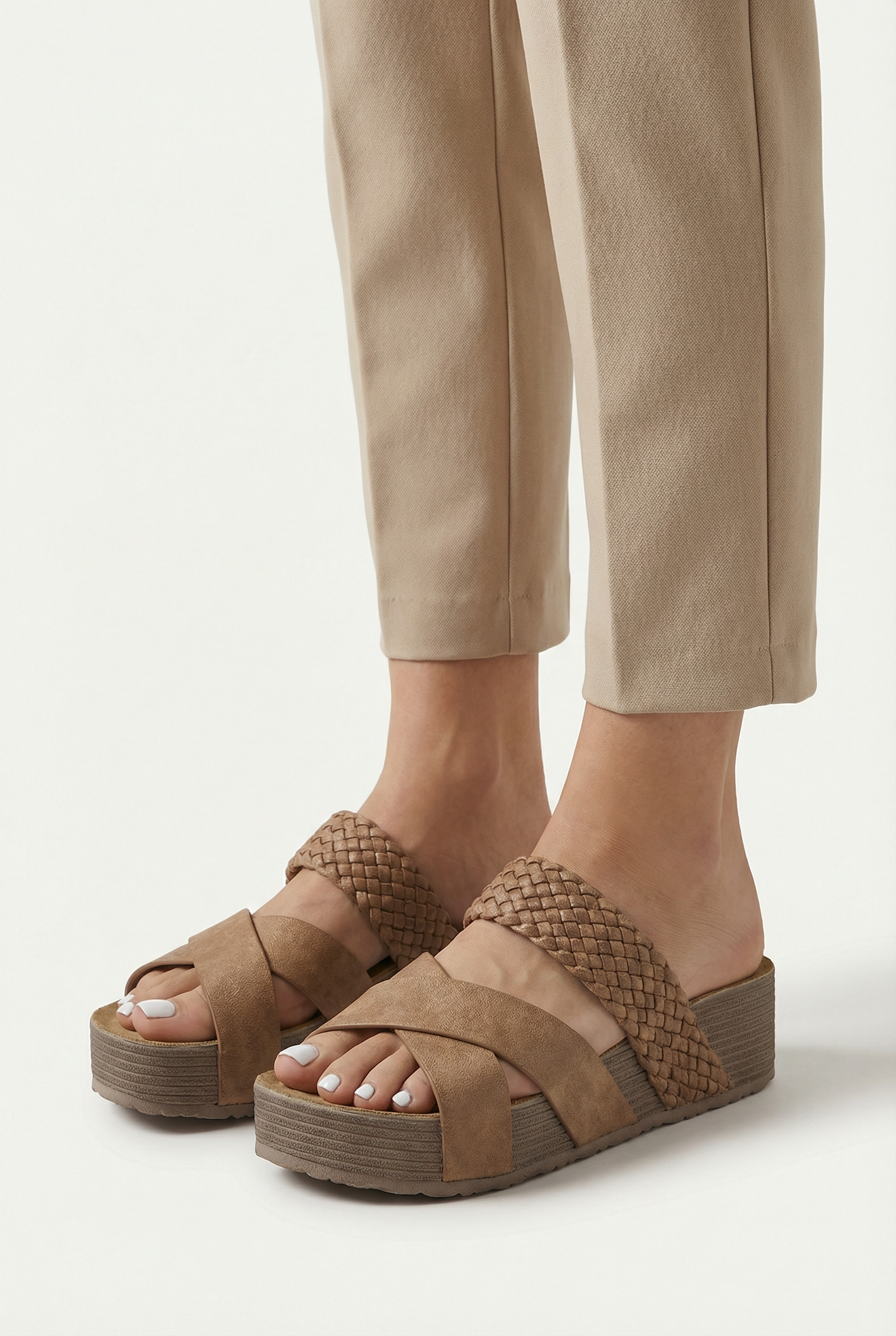 Women's open toe casual sandals, third colour option full length