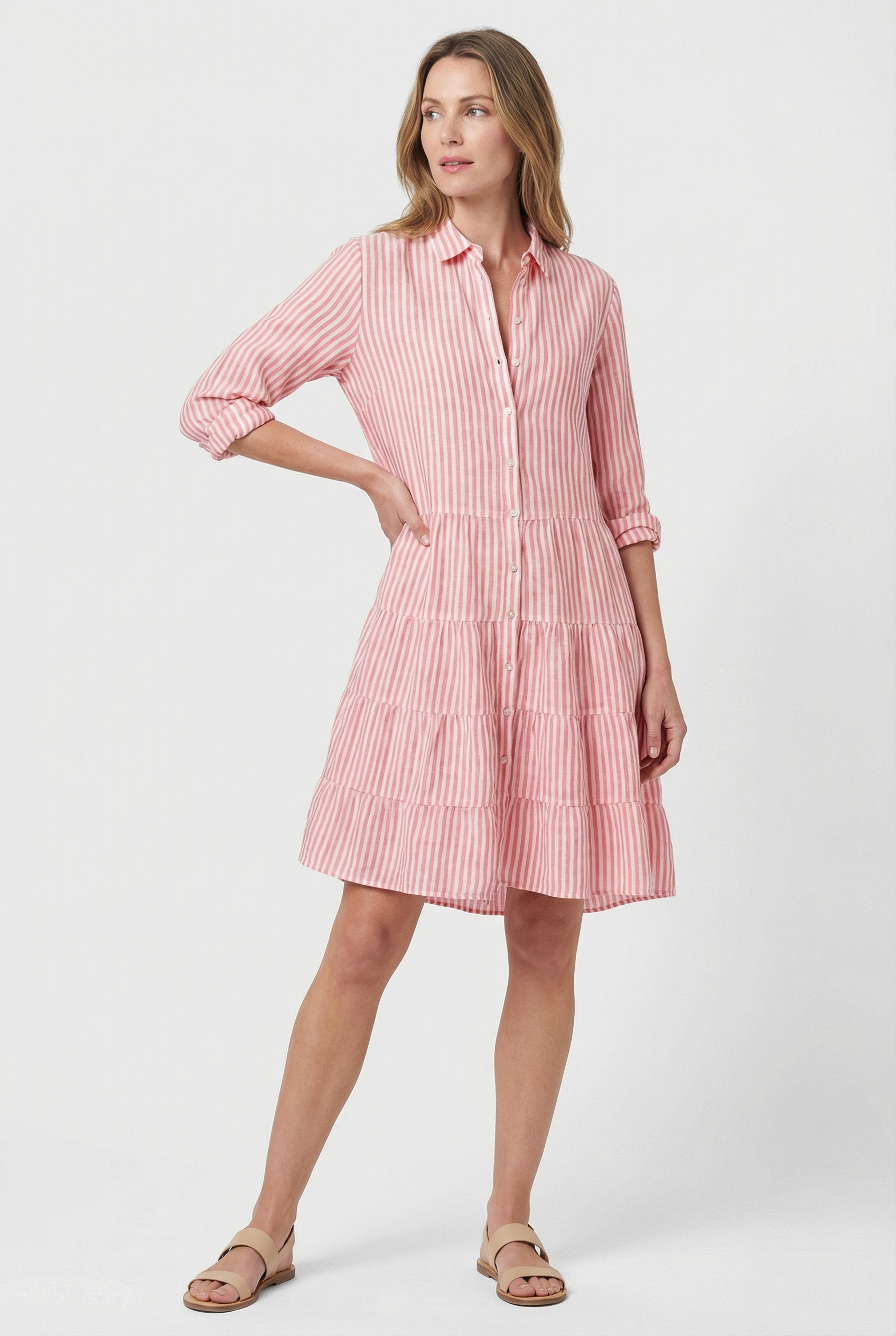 Striped A-Line Summer Mini Dress – Casual Everyday Dress
