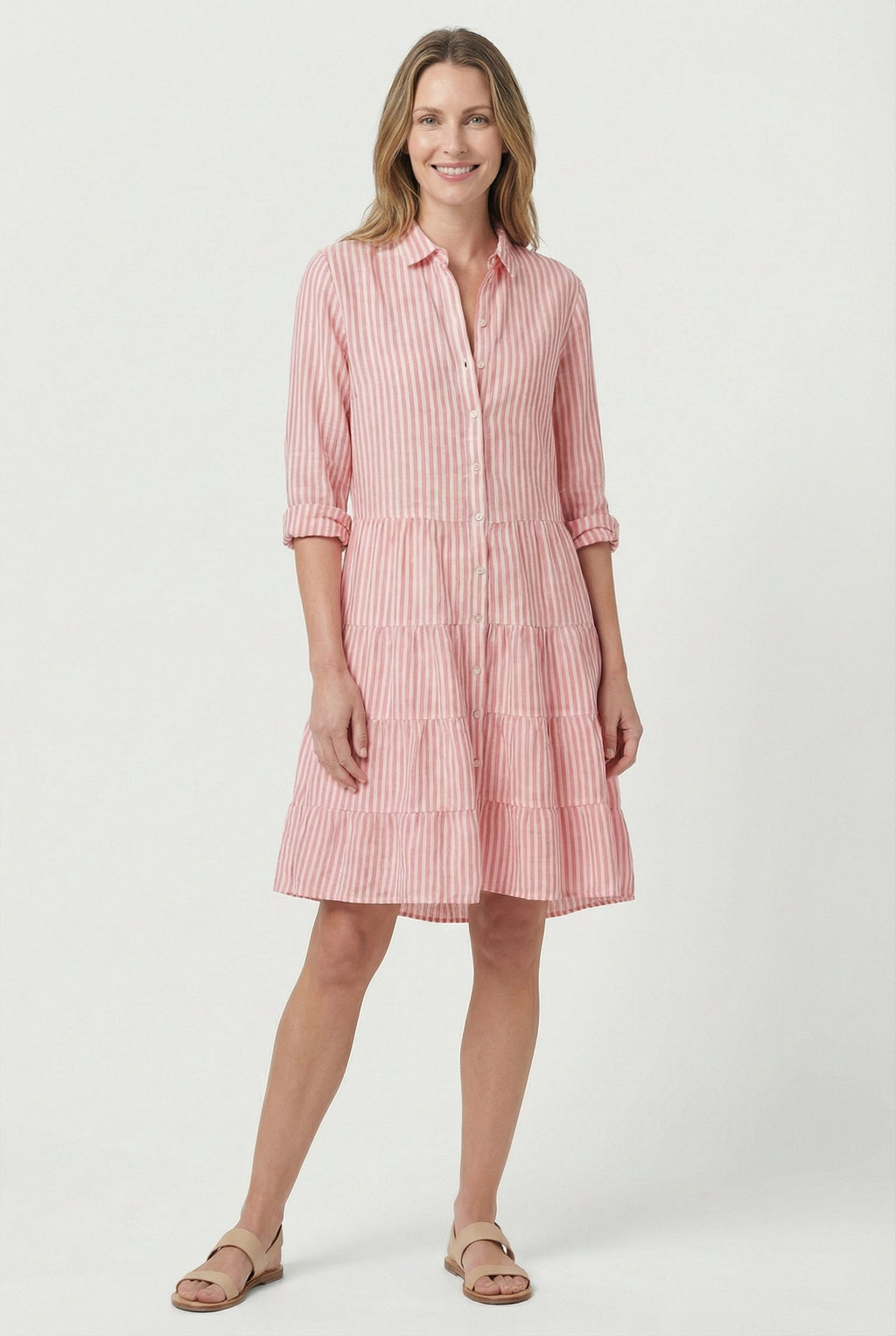 Striped A-Line Summer Mini Dress – Casual Everyday Dress