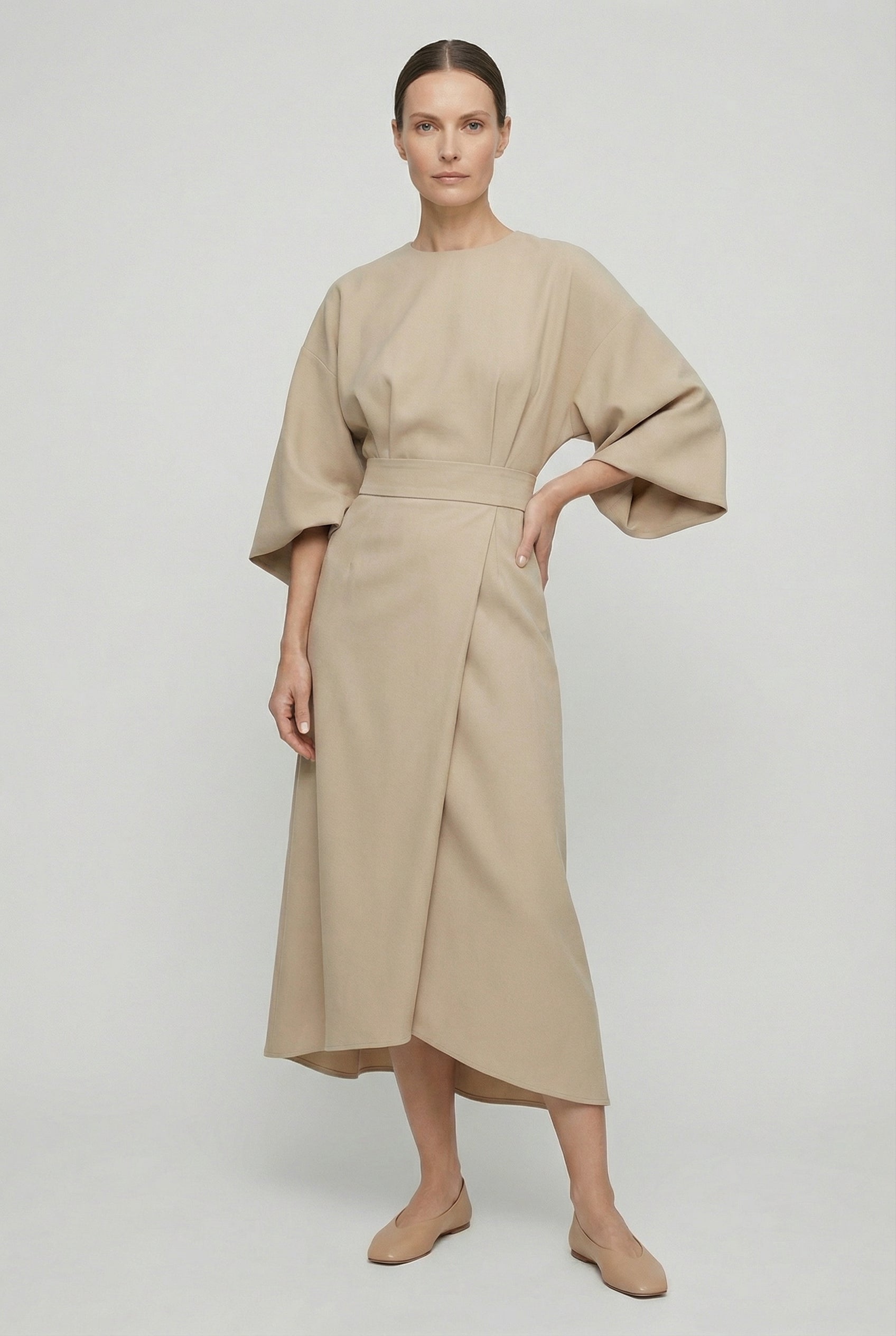 Women's Flowy Belted Loose Fit Maxi Dress