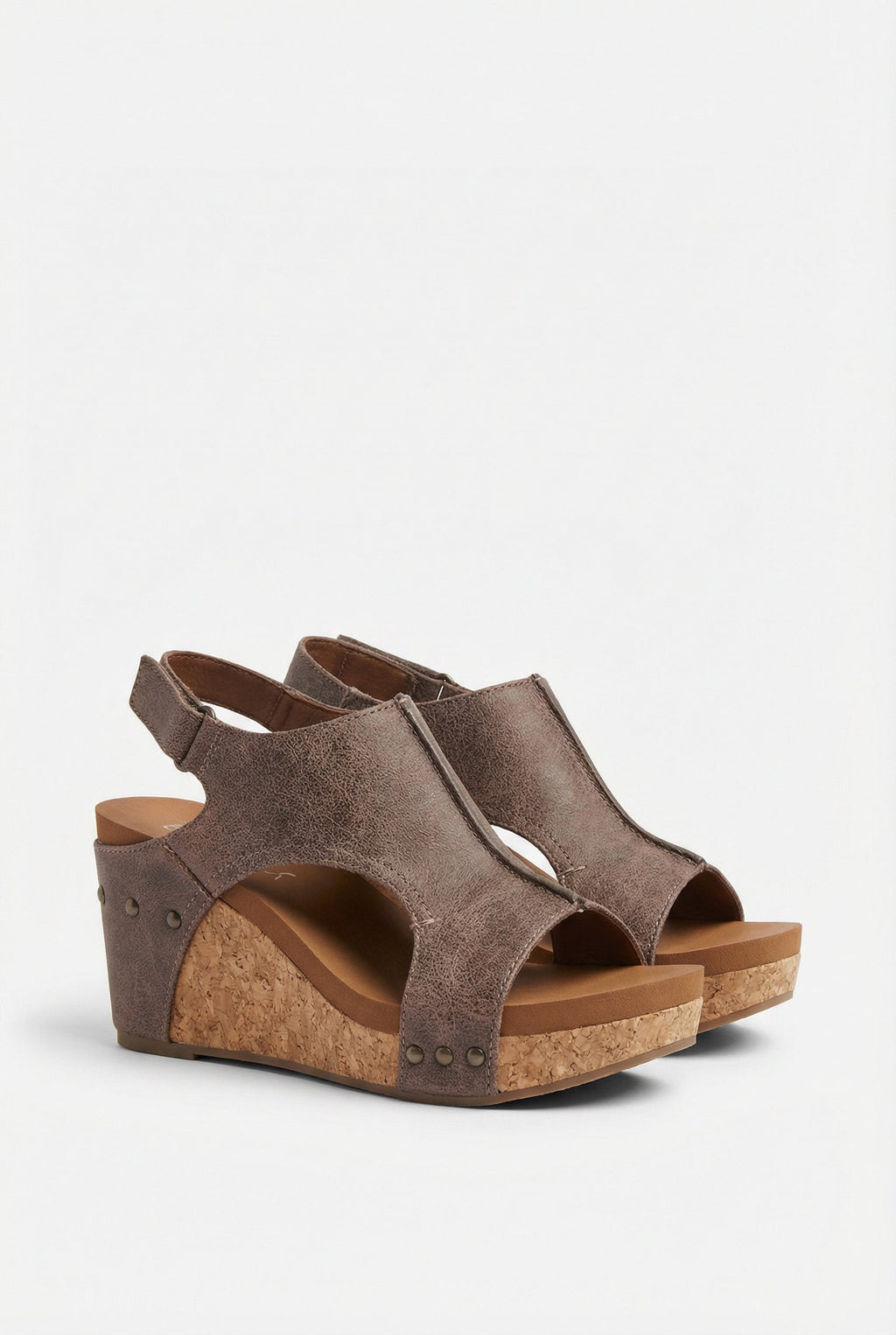 Women's cork wedge sandals, additional colour option side view