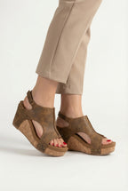 Women's vegan leather sandals, top-down view