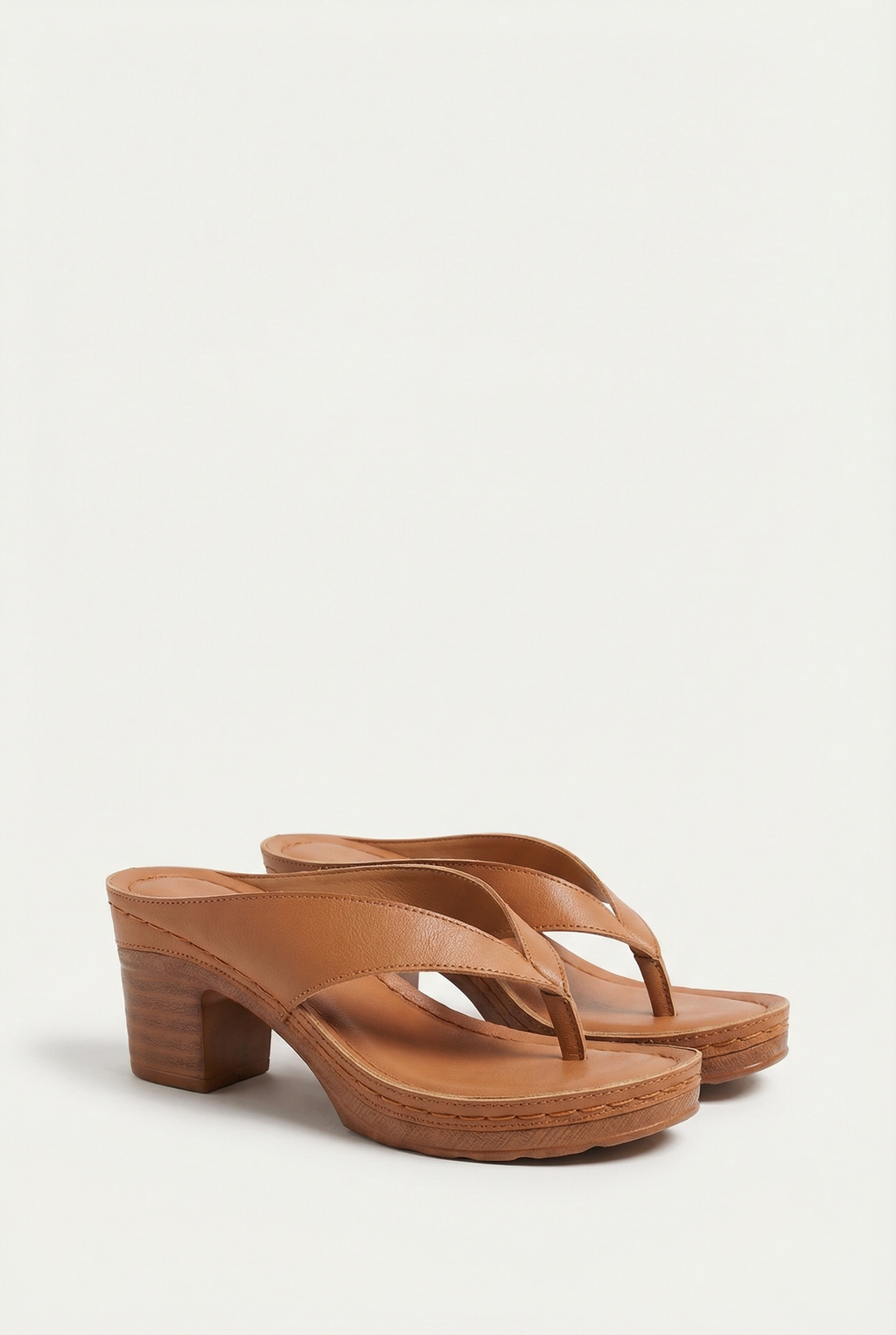 Women's block heel sandals, top-down view showing perforated insole