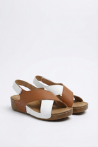 Women's slingback sandals, back view showing adjustable strap