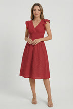 Women's breathable eyelet midi dress, third colour front view