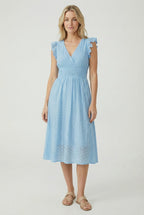 A-Line Eyelet Dress with Smocked Waist – Summer Occasion