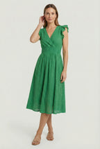 A-Line Eyelet Dress with Smocked Waist – Summer Occasion